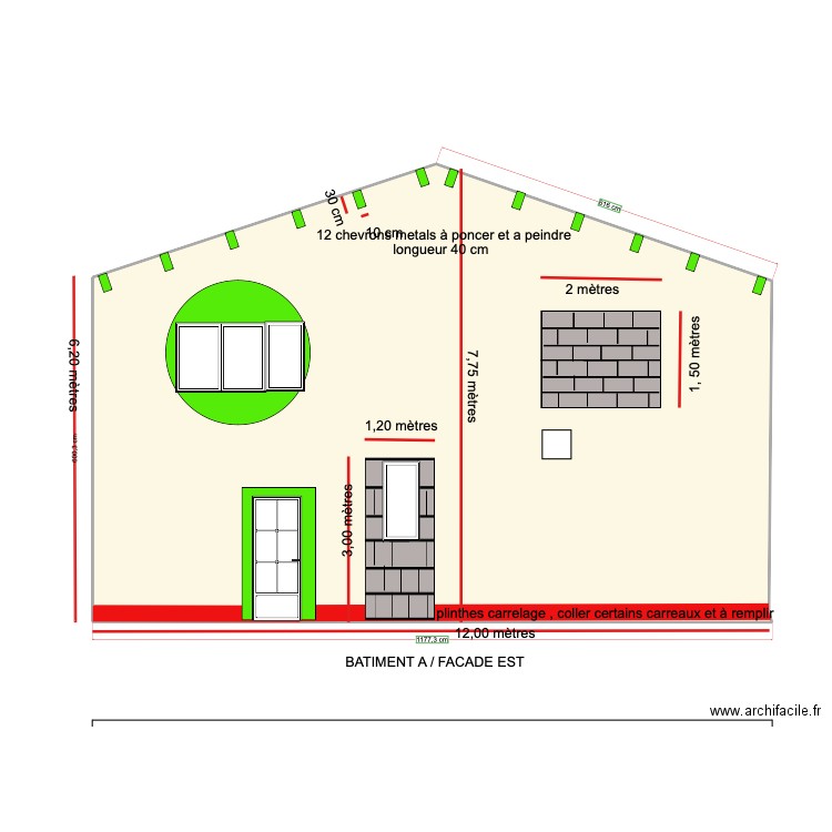 FACADE EST ravalement 2. Plan de 0 pièce et 0 m2