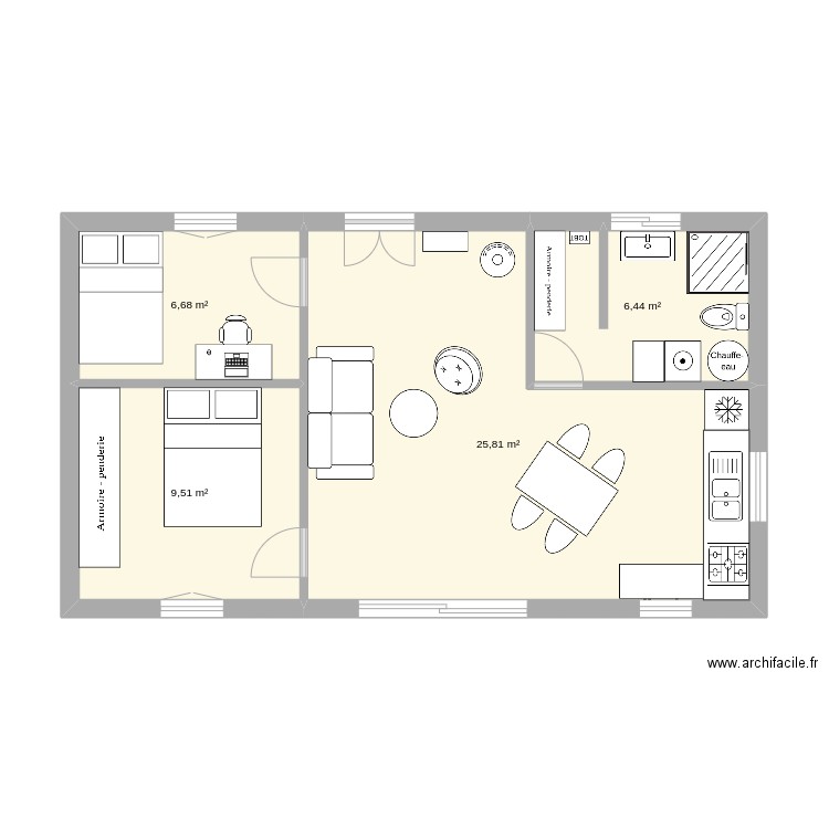 St jacob 2. Plan de 4 pièces et 48 m2
