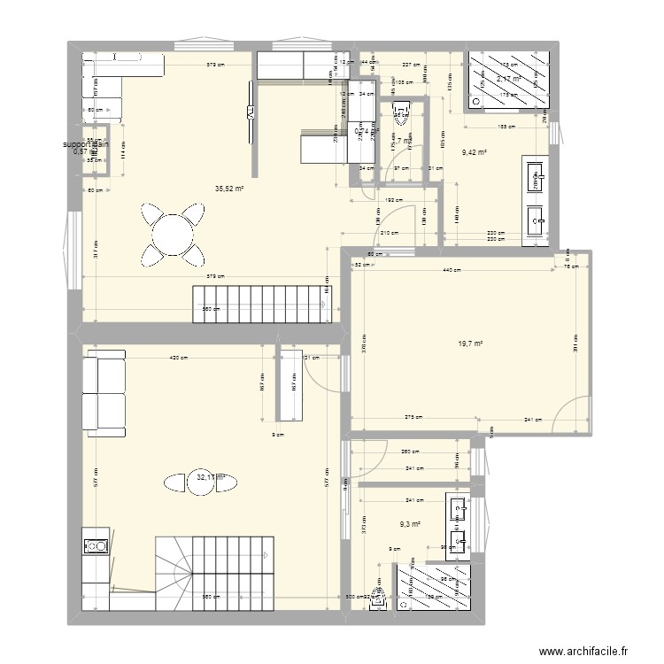 K ET N 2  nic mag 1etage definif 4 validé dernier. Plan de 9 pièces et 111 m2