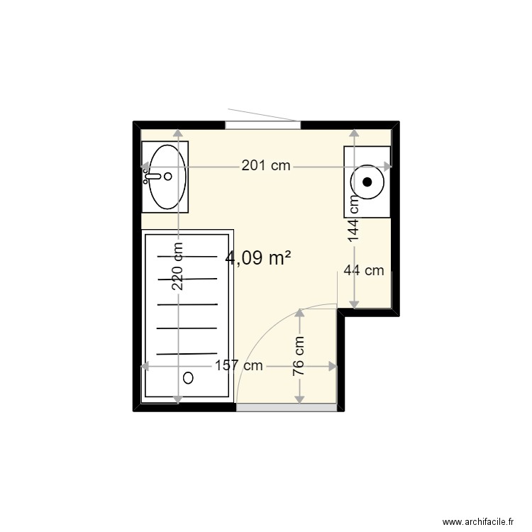 ROYER DANIELLE - Plan 1 pièce 4 m2 dessiné par harmo59000