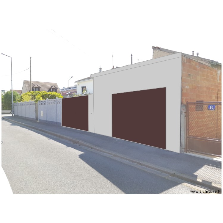 facade garage. Plan de 0 pièce et 0 m2