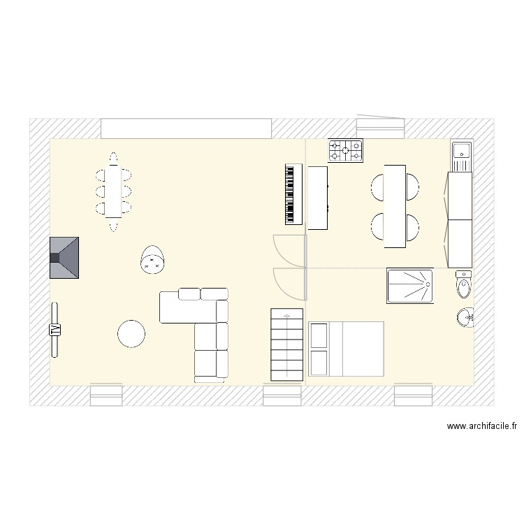 Maison  Fonta RDC. Plan de 1 pièce et 66 m2