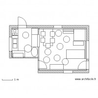 Plan séjour avec cuisine ouverte configuration 2 table pas contre le mur T3 BJG 16 Nov 2011