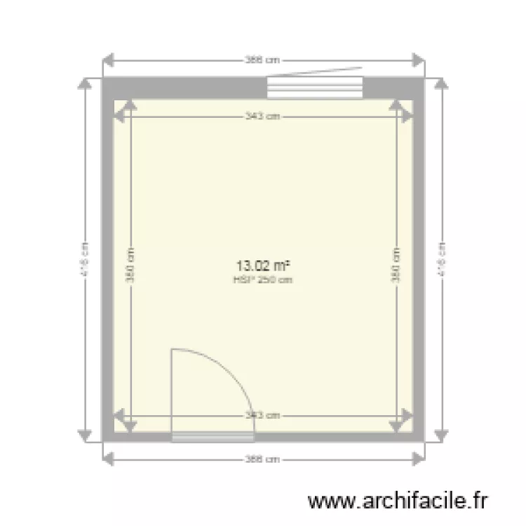 Studio chambre de bonne. Plan de 