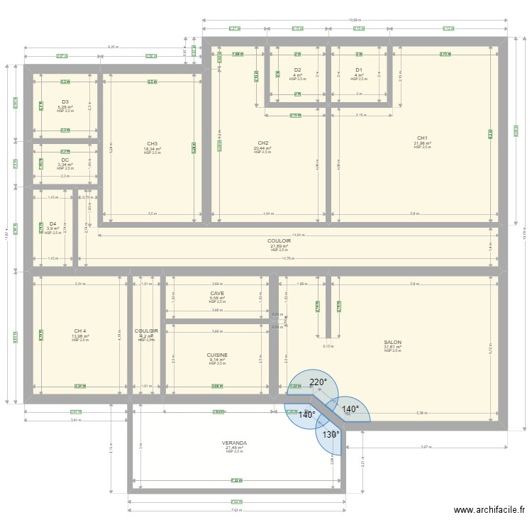 MON NOUVEAU PLAN SAMOE 24 nov 22. Plan de 15 pièces et 205 m2