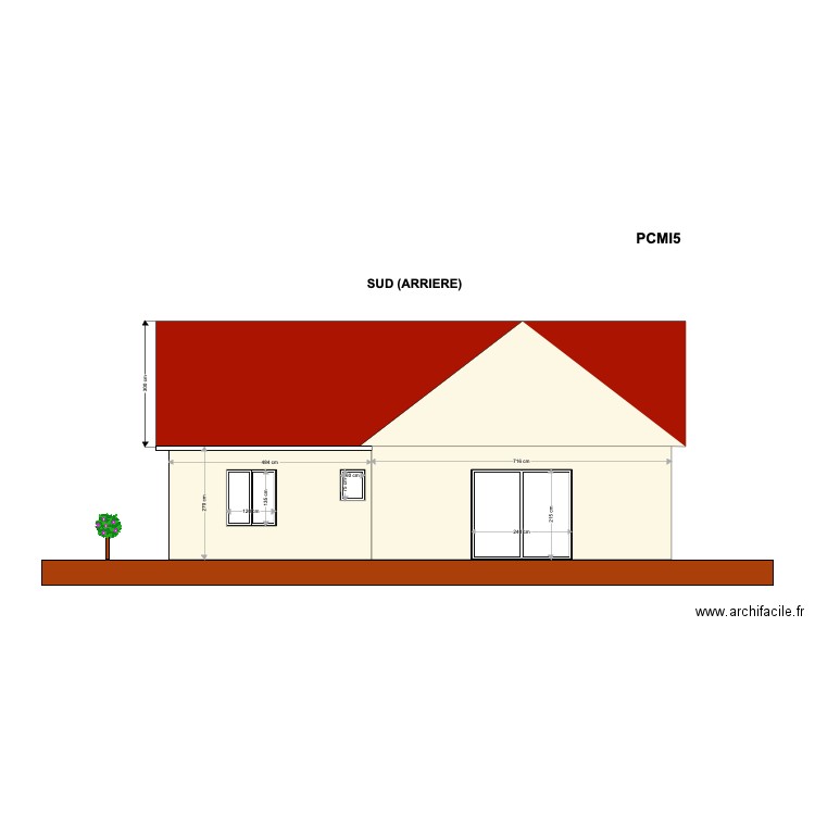 COUPE SUD. Plan de 0 pièce et 0 m2