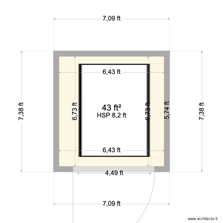 SI - Prelim sketch ver1. Plan de 1 pièce et 4 m2