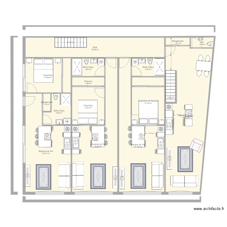 Plan Garage 7 appartements a. Plan de 0 pièce et 0 m2