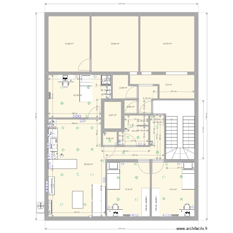 T3 et T4 1er etage complet BARJ. Plan de 0 pièce et 0 m2