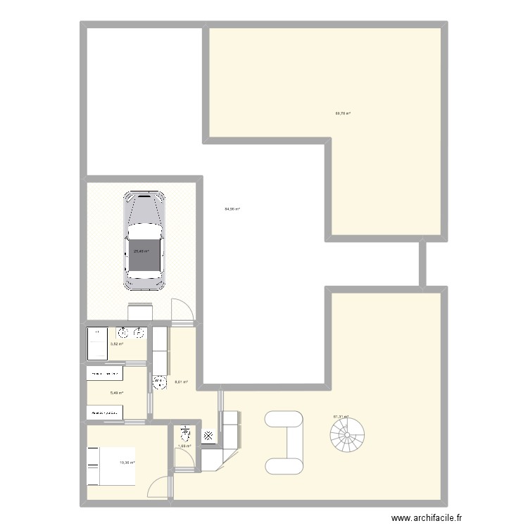 new. Plan de 9 pièces et 262 m2