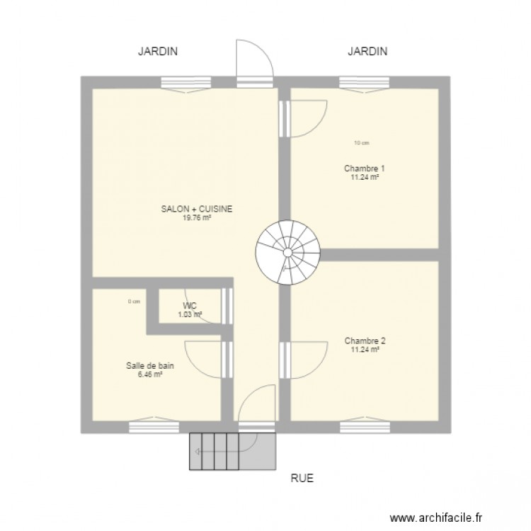 RDC ET ESCALIER Pav  Plan  18 av des fleurs bagnolet. Plan de 0 pièce et 0 m2