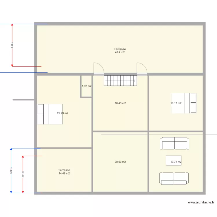 toit &agrave; 2600 anne. Plan de 