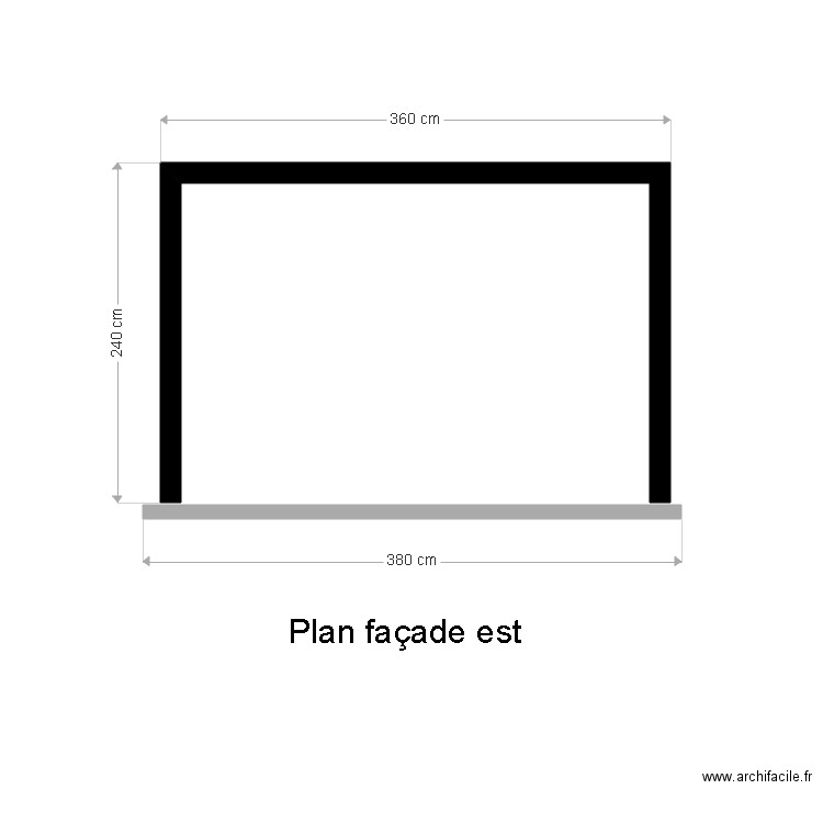 façade est. Plan de 0 pièce et 0 m2