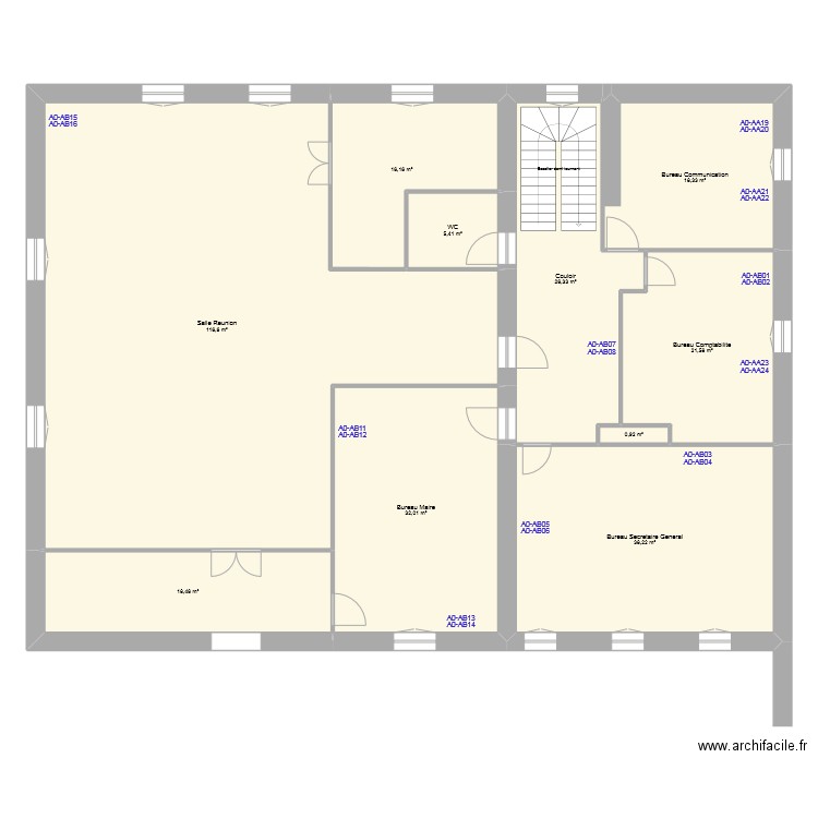 Mairie Chevry etage1. Plan de 0 pièce et 0 m2