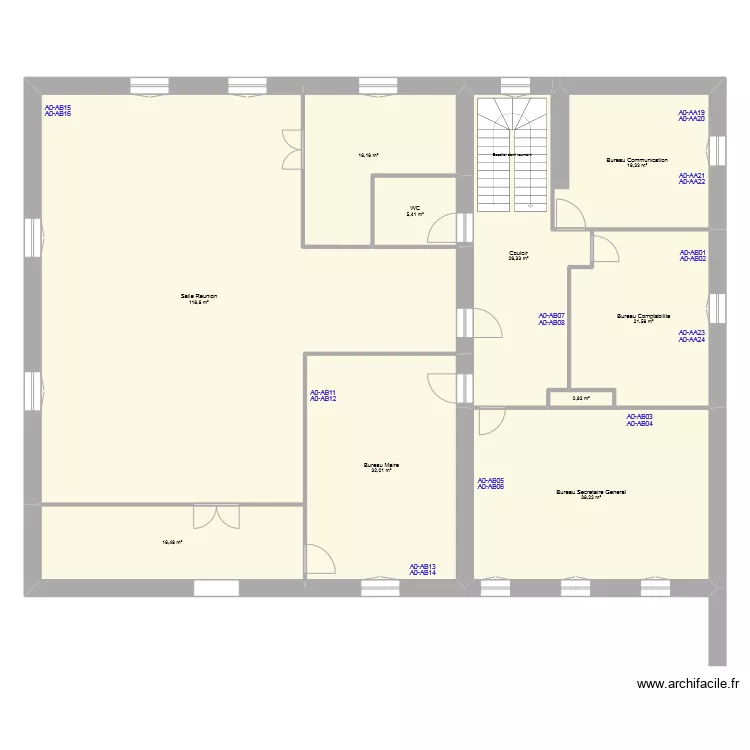 Mairie Chevry etage1. Plan de 