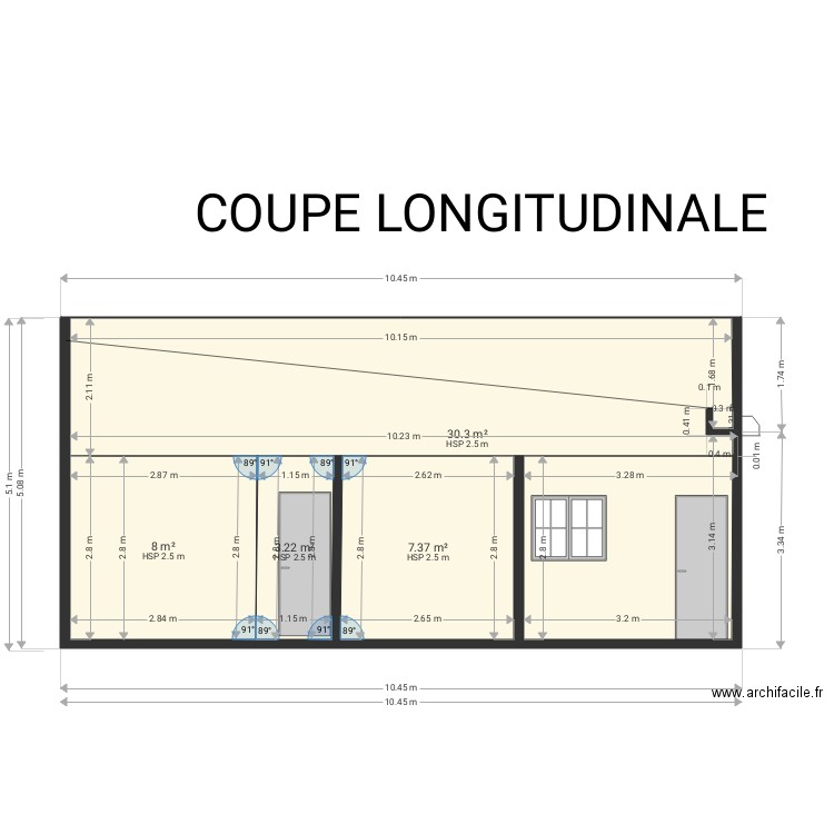 COUPE LONGITIDINALE MOCTAR RENE. Plan de 0 pièce et 0 m2