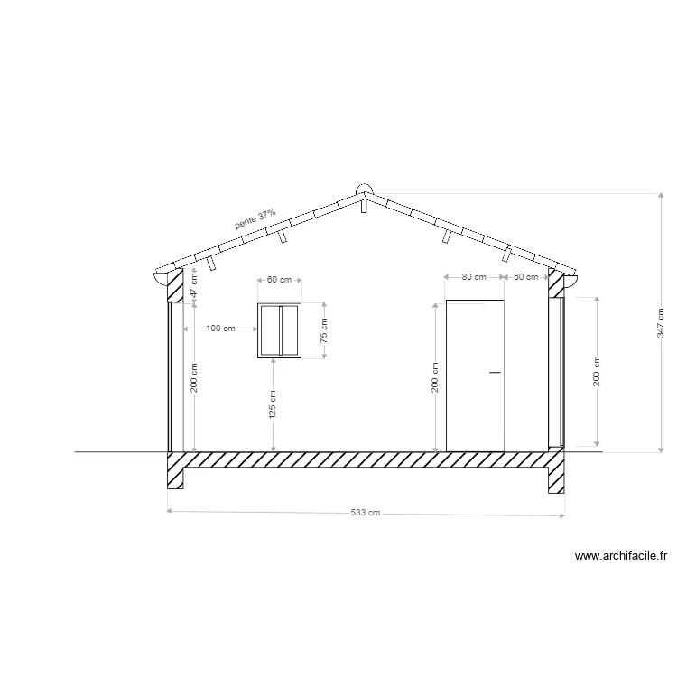 Garage vendée coupe1 deux pents. Plan de Garage vendée coupe1 deux pents. Plan de
