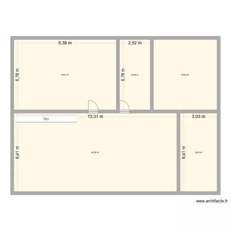 Essai 2. Plan de 5  et 197 m²