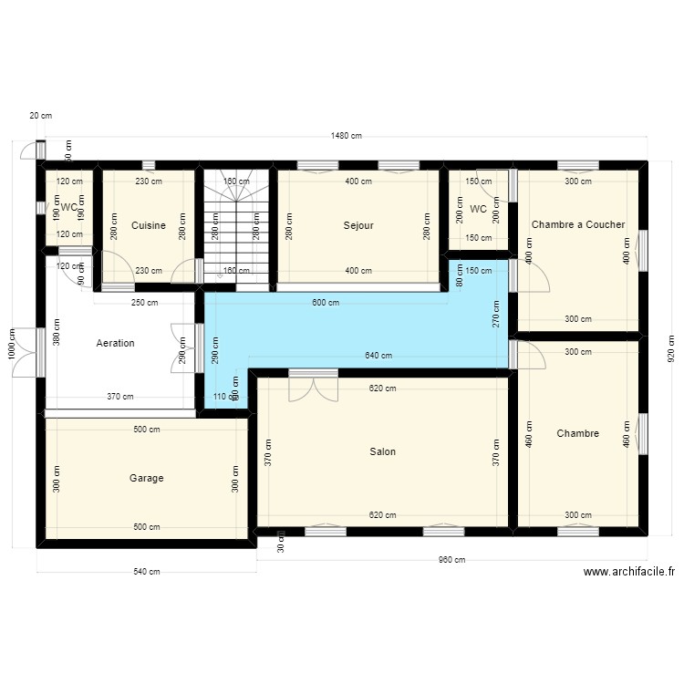 Plan de Terrain 15mx10m Client 46481620 V2. Plan de 11 pièces et 120 m2