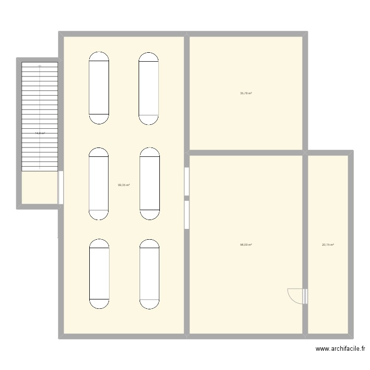 carrefour. Plan de 5 pièces et 226 m2