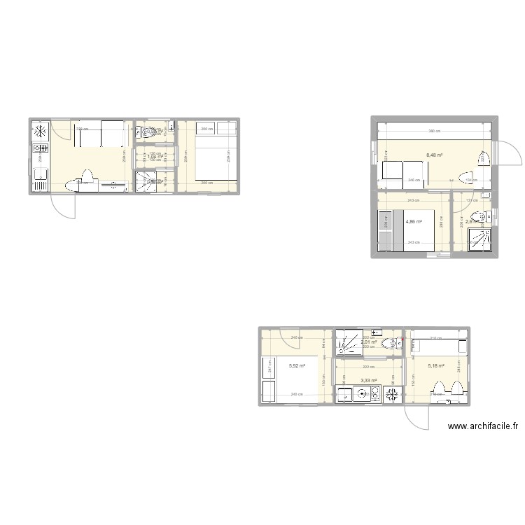 projet 2. Plan de 12 pièces et 48 m2