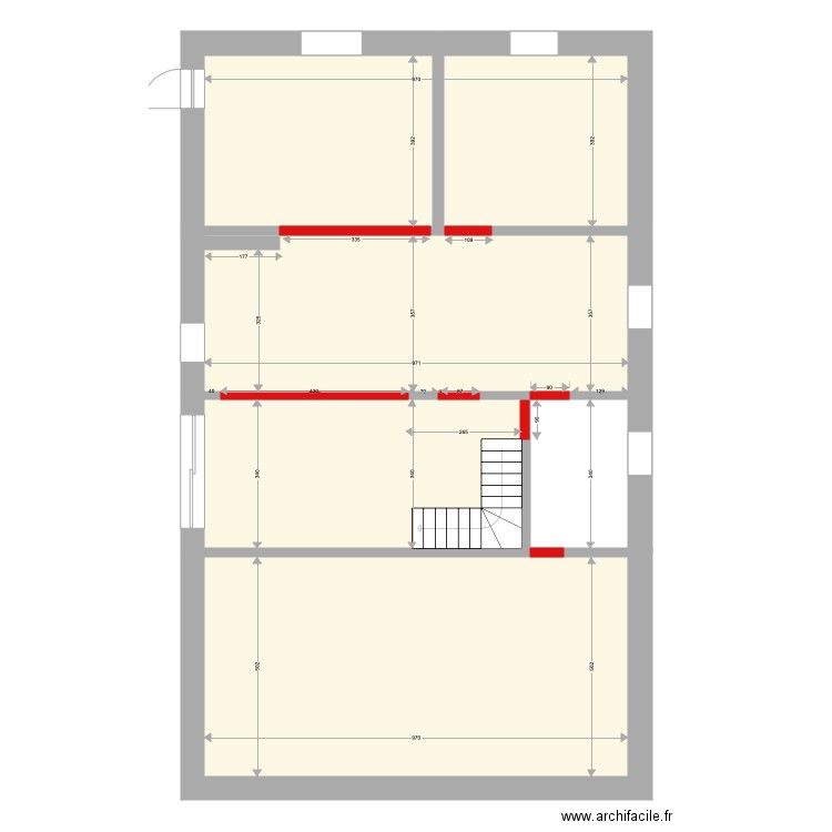 plan dalle ferme. Plan de 5 pièces et 145 m2