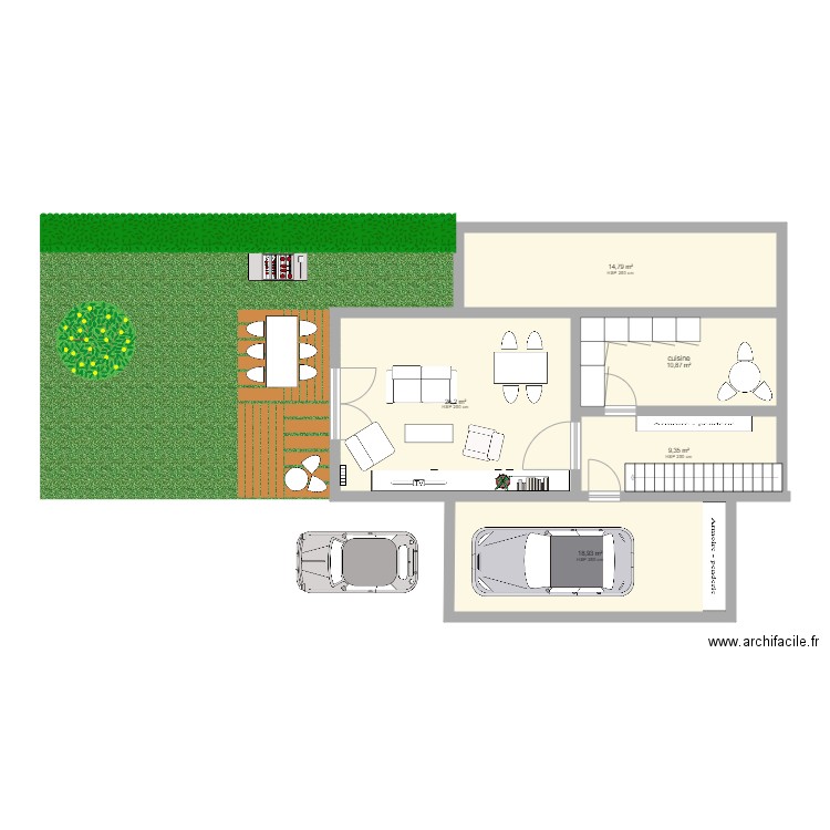 maison Plan 5 pièces 79 m2 dessiné par damgui