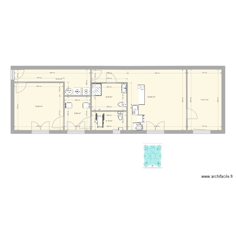 maison méz nouveau plan. Plan de 7 pièces et 78 m2