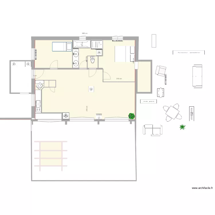 salle de bain. Plan de 