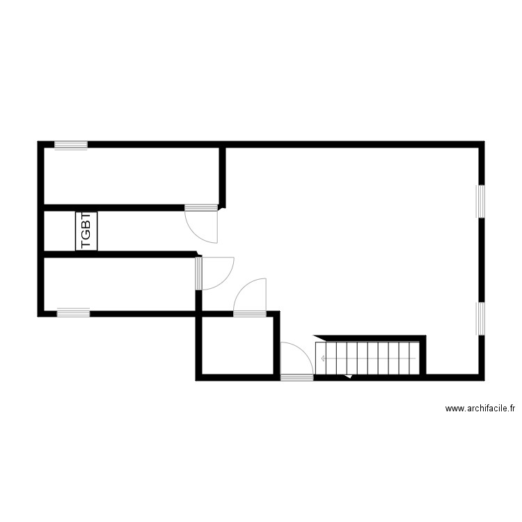 CTL R4 . Plan de 6 pièces et 51 m2