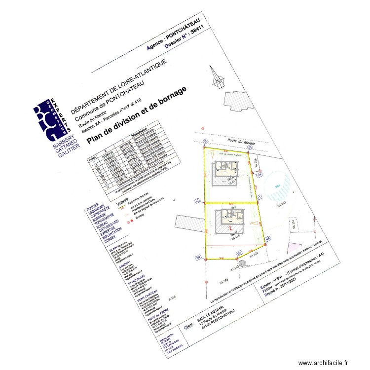 Maisons-Pontchateau_Plan de masse. Plan de 12 pièces et 284 m2