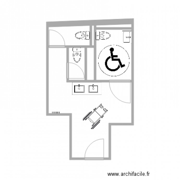 Toilettes Le Charcot ERP janv 2018. Plan de 0 pièce et 0 m2
