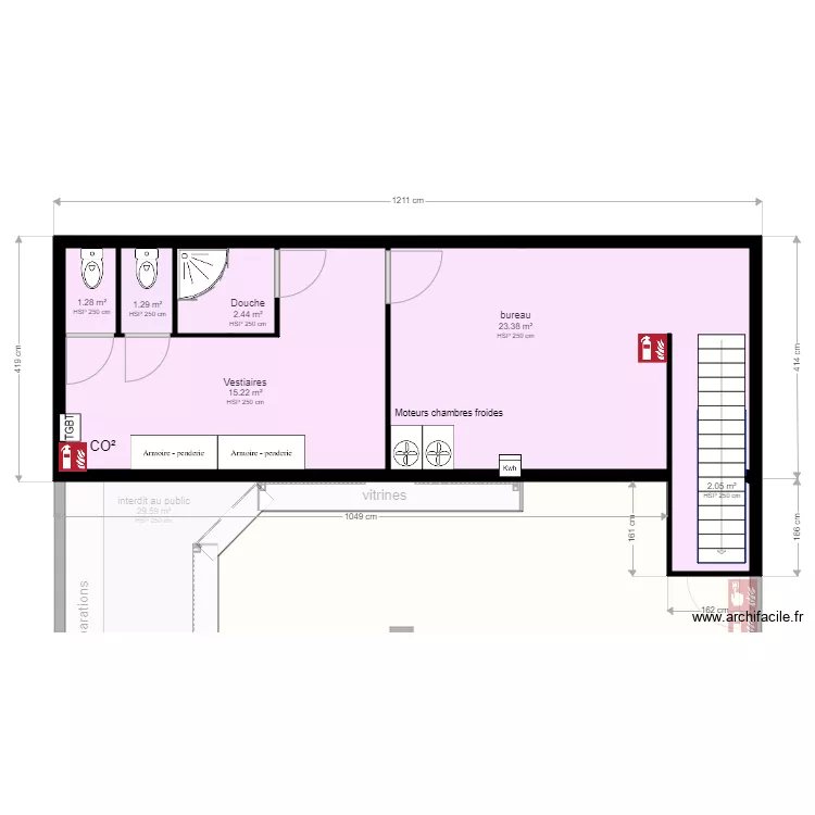 Boucherie &eacute;toile de l orient apr&egrave;s travaux. Plan de 