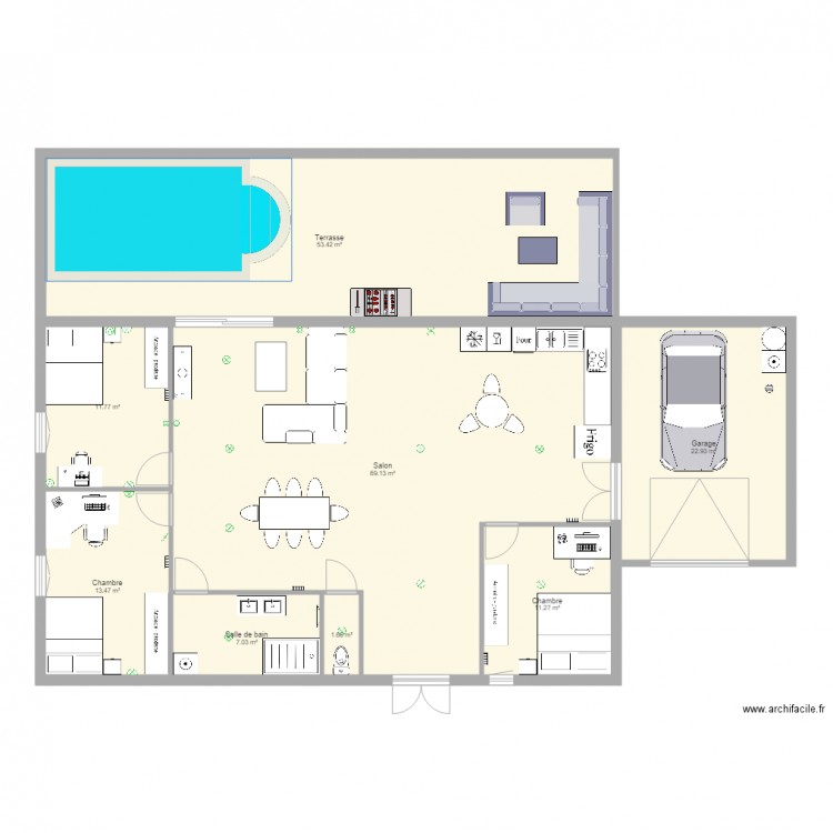 maison theo. Plan de 8 pièces et 191 m2