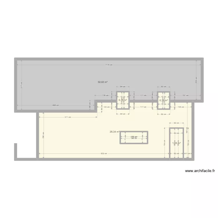 Facade Droite existant. Plan de 