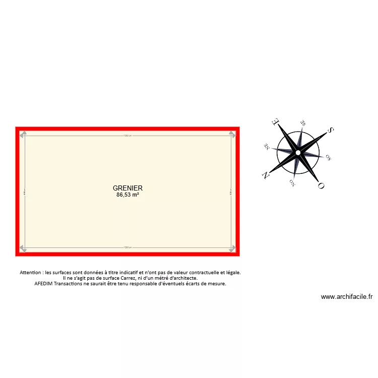 bi 6570 Combles. Plan de 