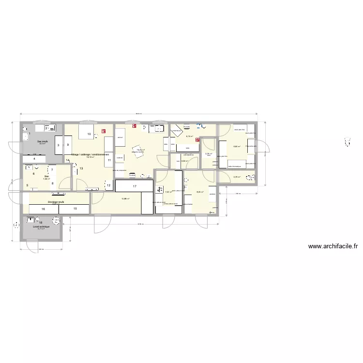 am&eacute;nagements local pates v3. Plan de 