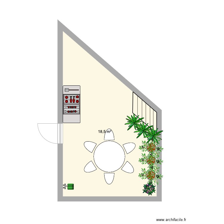 jardin 1. Plan de 1 pièce et 19 m2