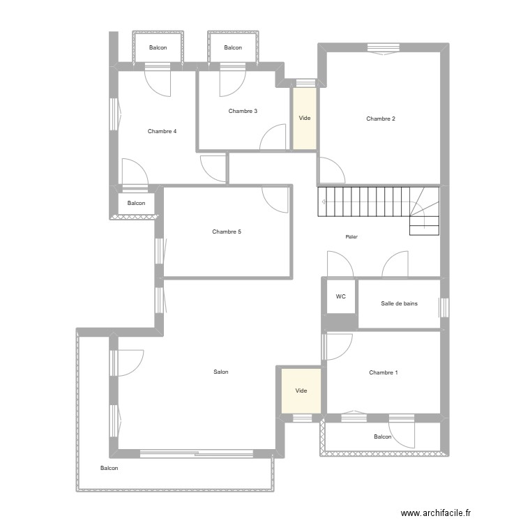 KRIM NIV 2. Plan de 16 pièces et 118 m2