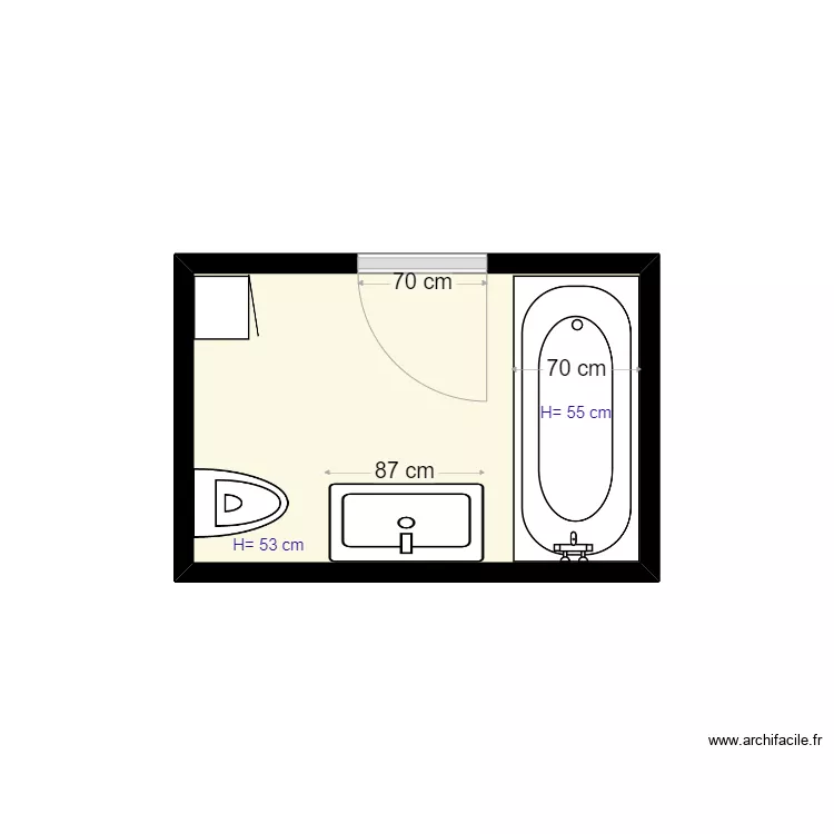 Avant travaux Moud&egrave;ne. Plan de 1  et 4 m²