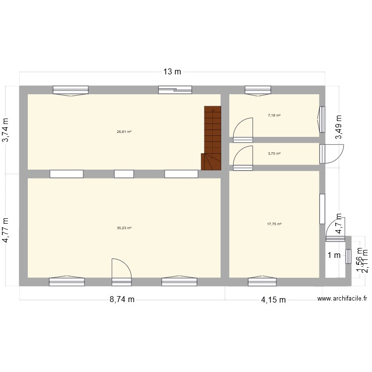 maison maman. Plan de 5 pièces et 91 m2
