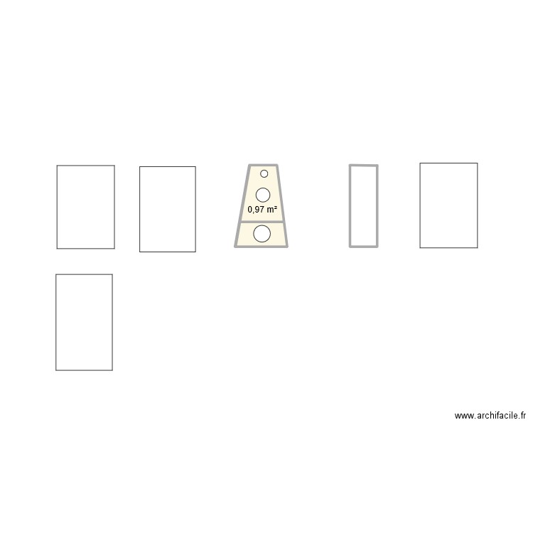 caisson1. Plan de 1 pièce et 1 m2