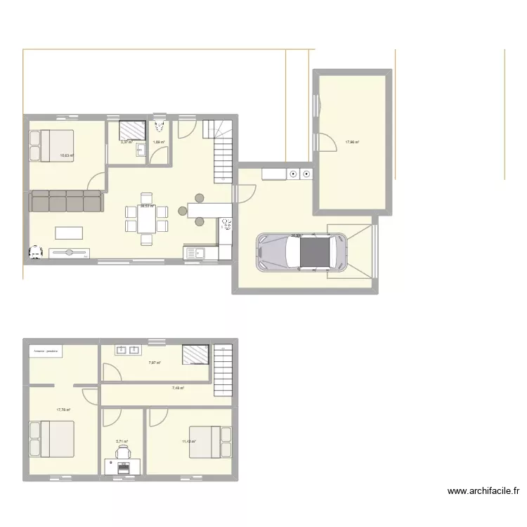 ben. Plan de 11 Pièces et 149 m²