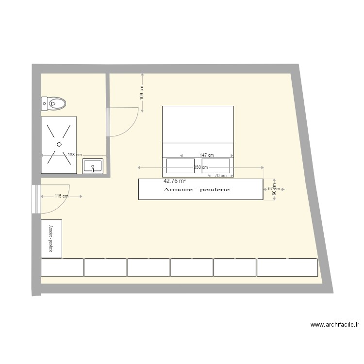 suite parentale. Plan de 0 pièce et 0 m2