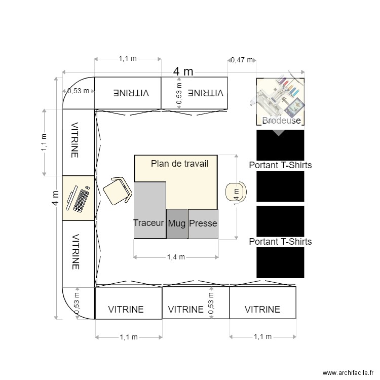 magasin ephémère. Plan de 0 pièce et 0 m2