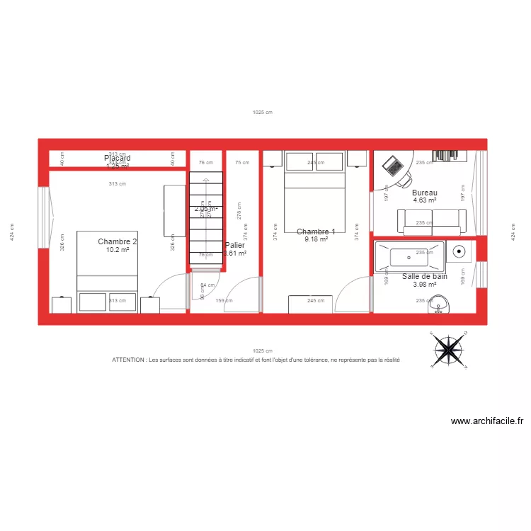 BI 1861 1er &eacute;tage cot&eacute; . Plan de 