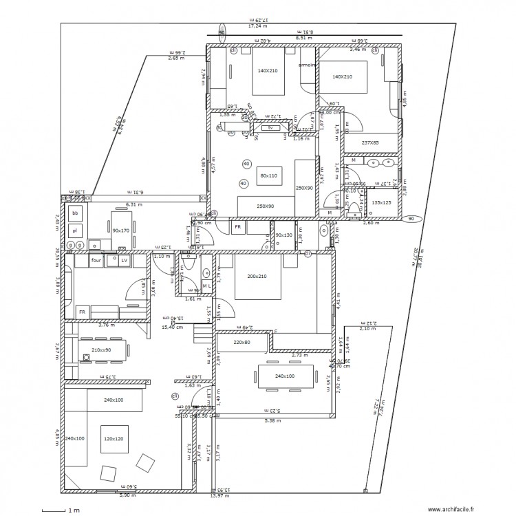 saly 3-4 objets. Plan de 0 pièce et 0 m2