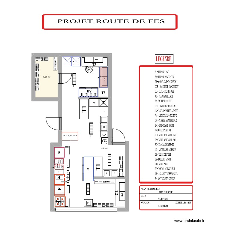 PLAN MR.AZIZ RTE DE FES 2. Plan de 1 pièce et 5 m2