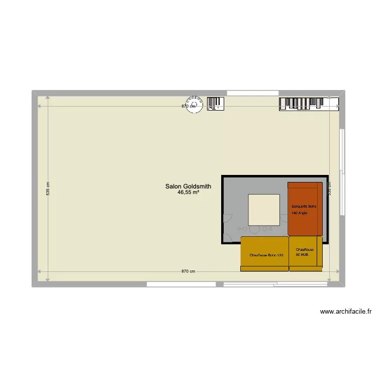 Salon Goldsmith. Plan de 