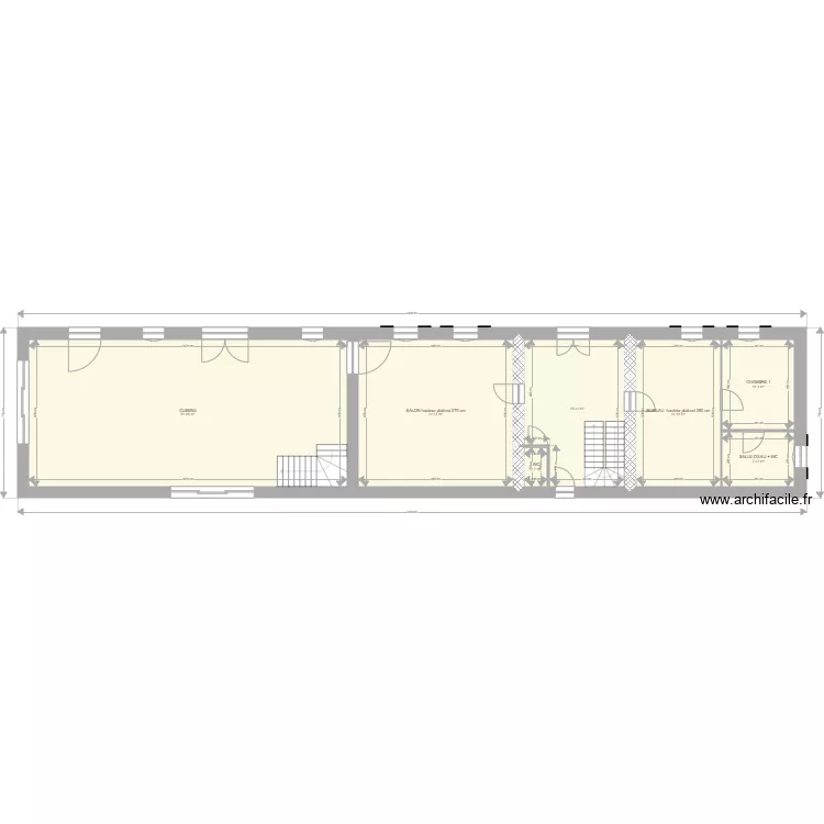 Saint  Preuil   maison rdc . Plan de 